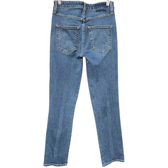 AMO Women’s 25 Babe With Piping High Rise Straight Leg Jeans Button Fly - Picture 3 of 8